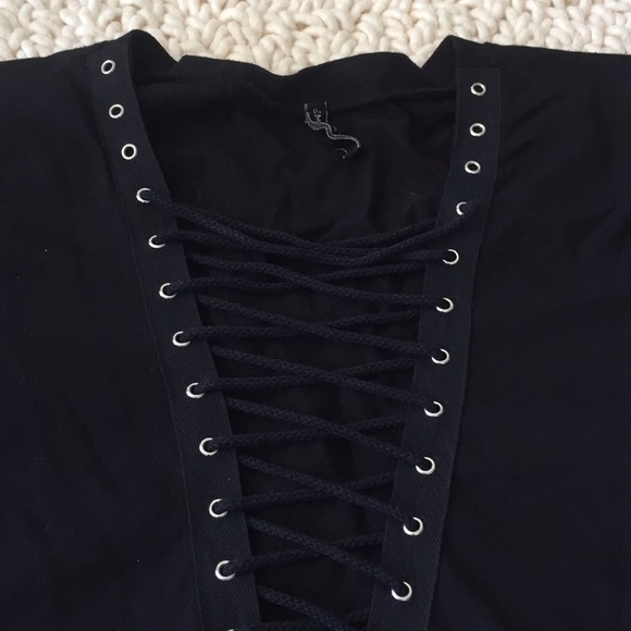 Black lace up shirt from LF’s Emma and Sam - Picture 2 of 3